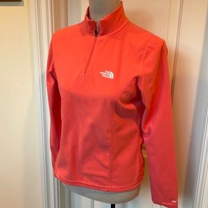 North Face Orange Fleece Quarter Zip | Size XS